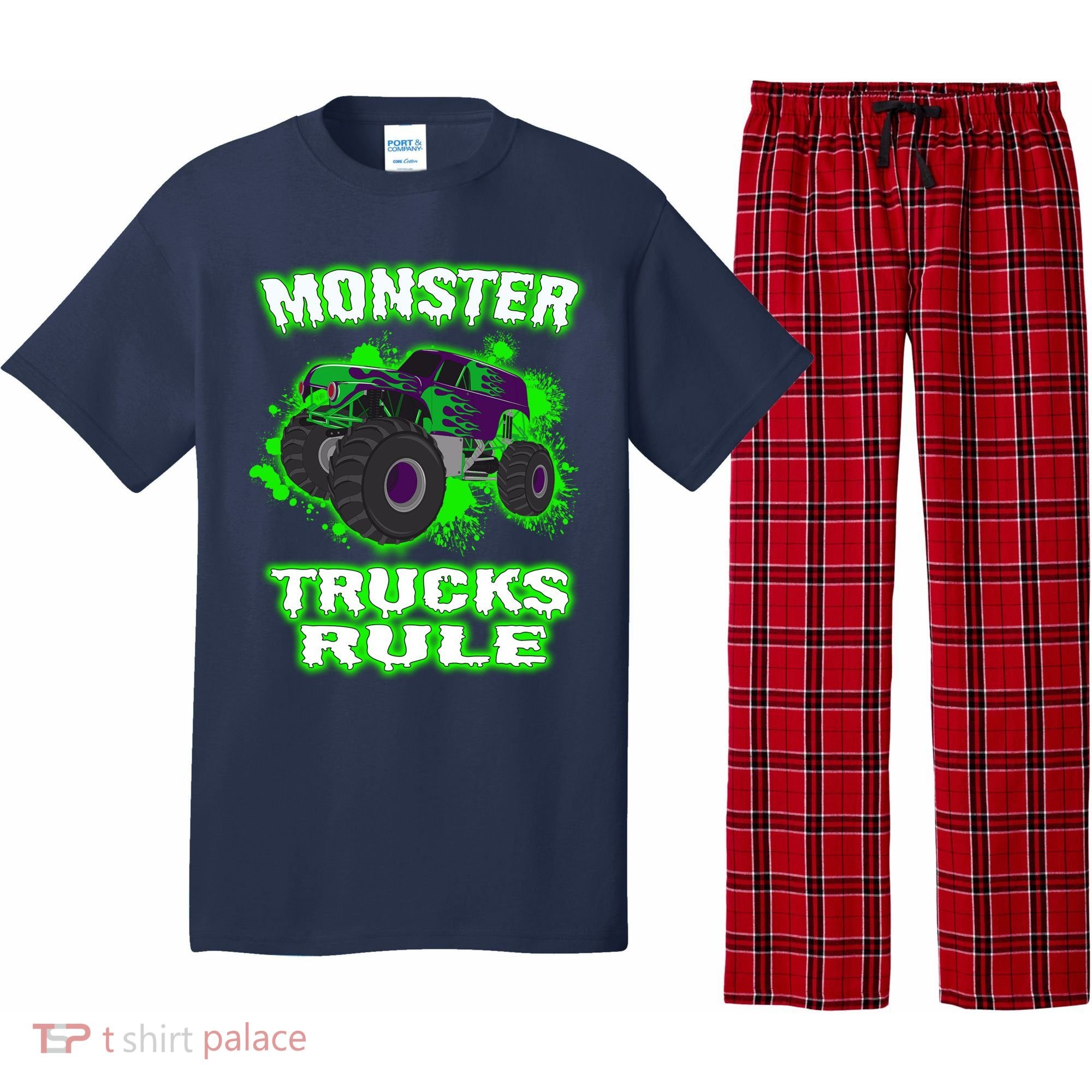 Awesome Monster Trucks Rule Pajama Set