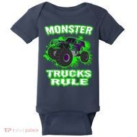 Awesome Monster Trucks Rule Baby Bodysuit thumb 0