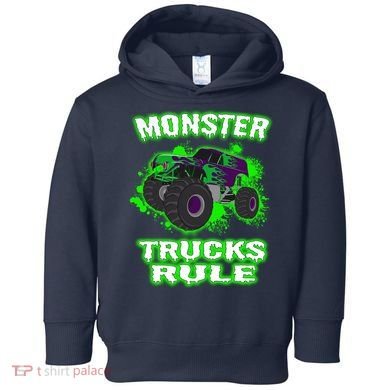 Awesome Monster Trucks Rule Toddler Hoodie