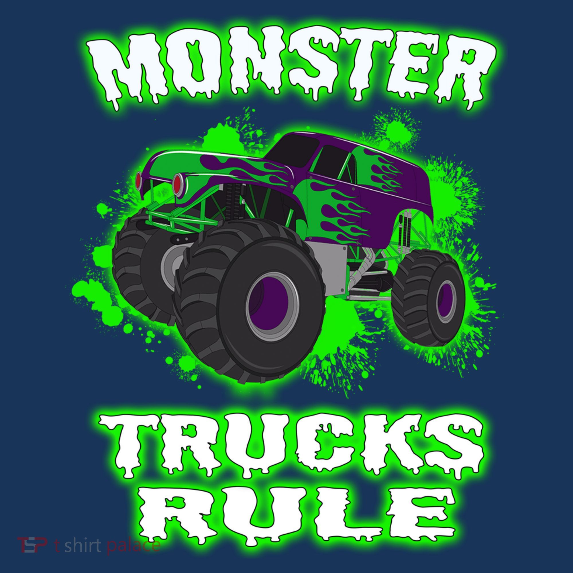 Awesome Monster Trucks Rule Tall Hoodie