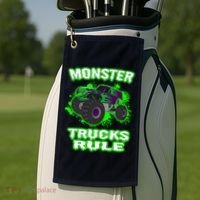 Awesome Monster Trucks Rule Golf Towel thumb 2