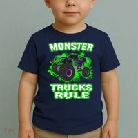 Awesome Monster Trucks Rule Toddler T-Shirt thumb 2