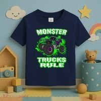 Awesome Monster Trucks Rule Toddler T-Shirt thumb 3
