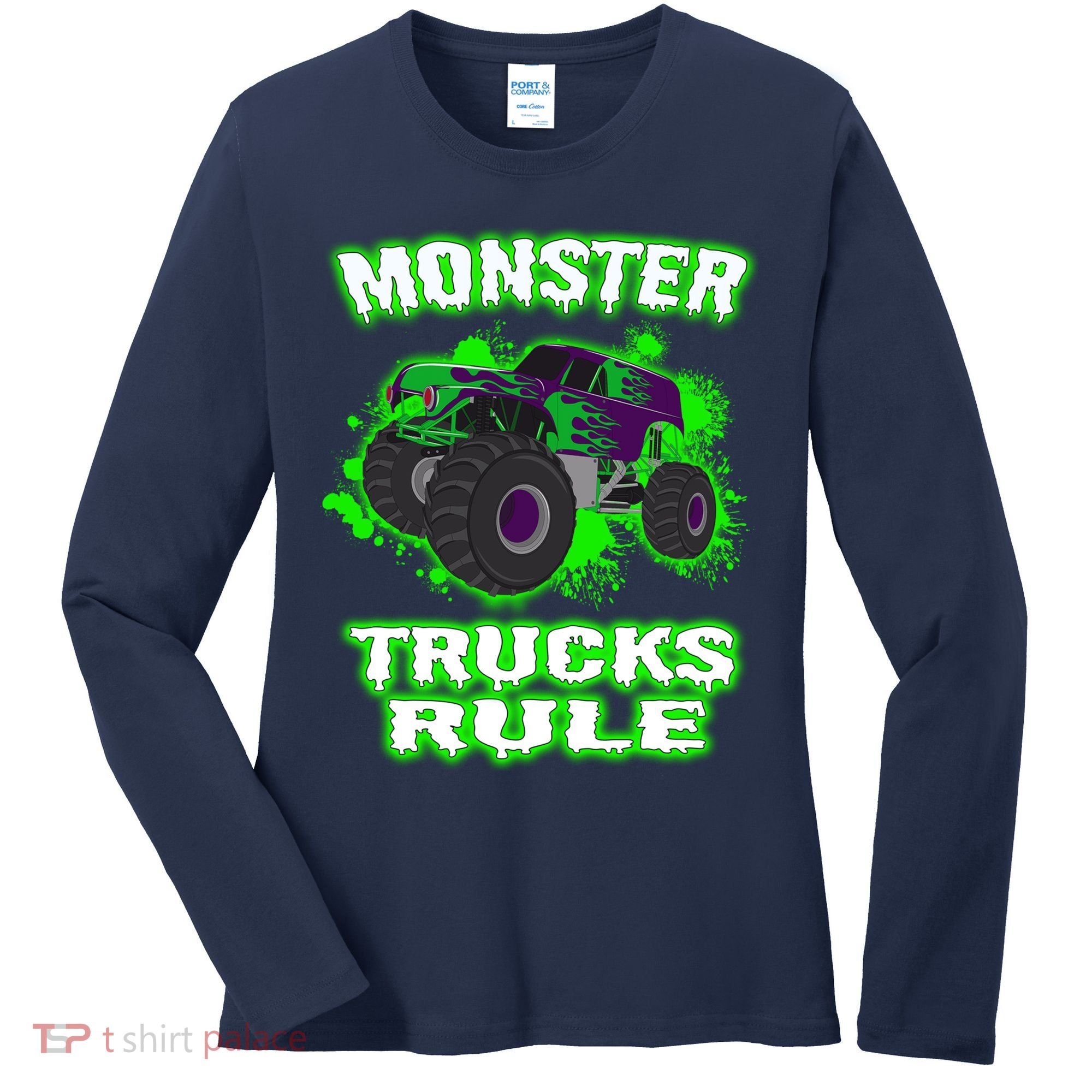 Awesome Monster Trucks Rule Women's Long Sleeve Shirt