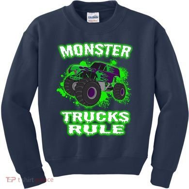 Awesome Monster Trucks Rule Kids Sweatshirt