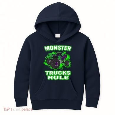 Awesome Monster Trucks Rule Kids Hoodie