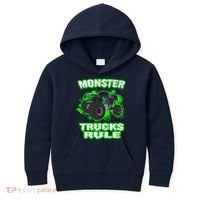 Awesome Monster Trucks Rule Kids Hoodie thumb 0