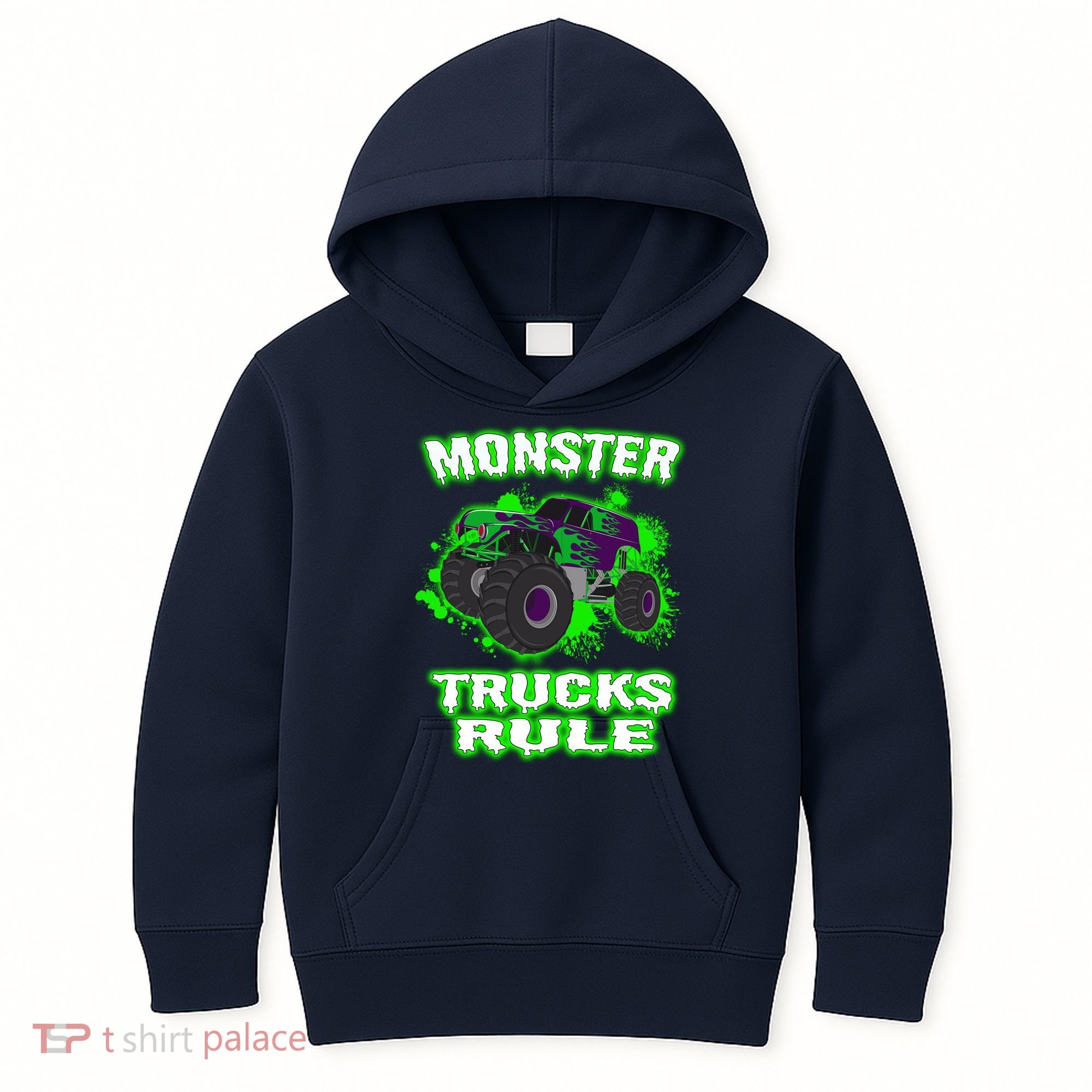 Awesome Monster Trucks Rule Kids Hoodie