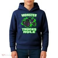 Awesome Monster Trucks Rule Kids Hoodie thumb 4