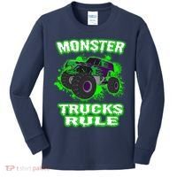 Awesome Monster Trucks Rule Kids Long Sleeve Shirt thumb 0