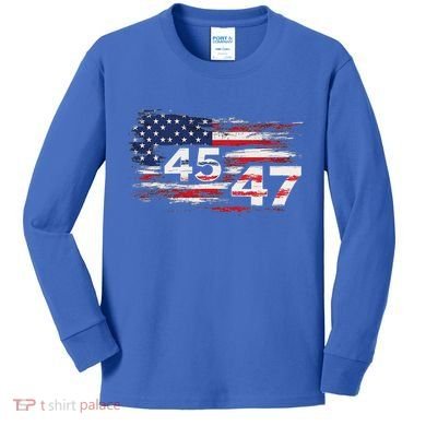 American Made Trump 45 47 Kids Long Sleeve Shirt