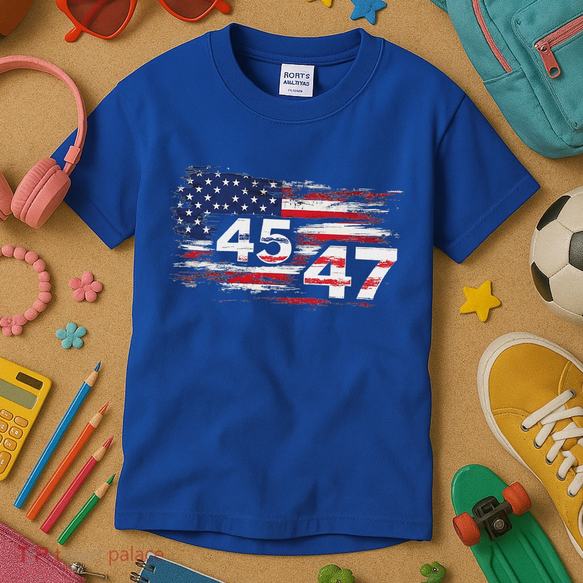 American Made Trump 45 47 Kids T-Shirt