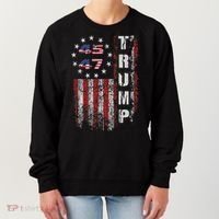 American Made Trump Merchandise Flag Trump 45 47 Women's Sweatshirt thumb 0