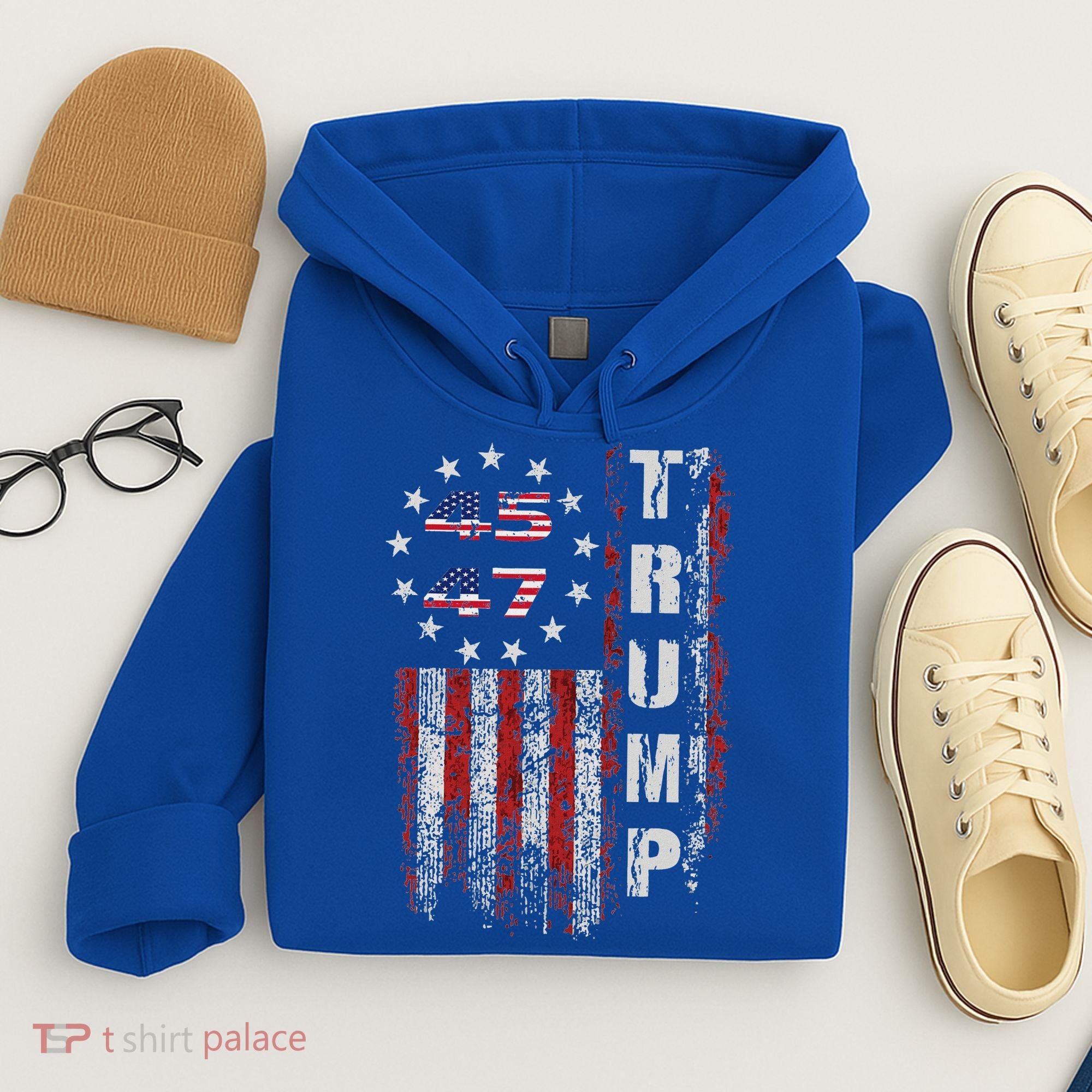 American Made Trump Merchandise Flag Trump 45 47 Hoodie