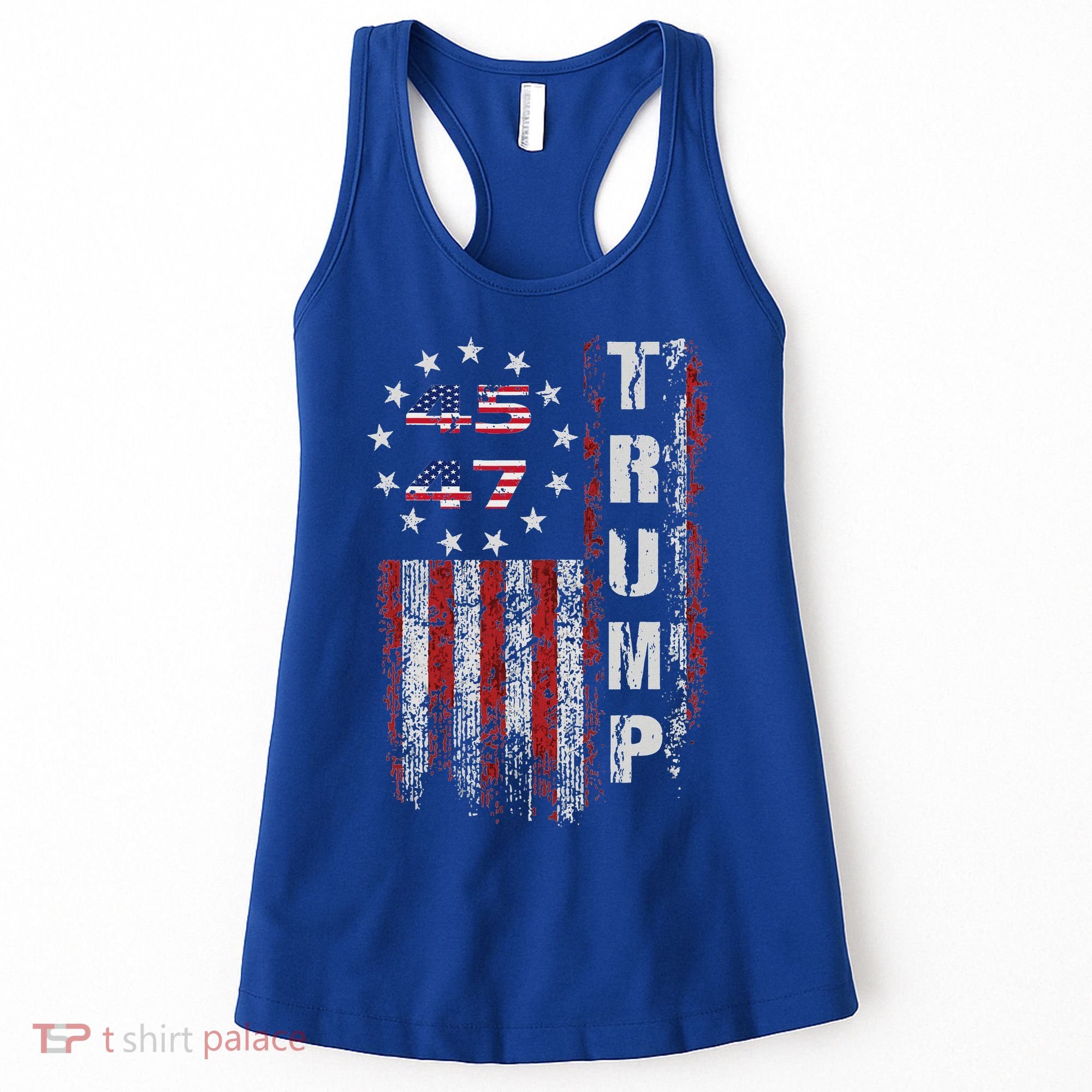 American Made Trump Merchandise Flag Trump 45 47 Women's Tank Top