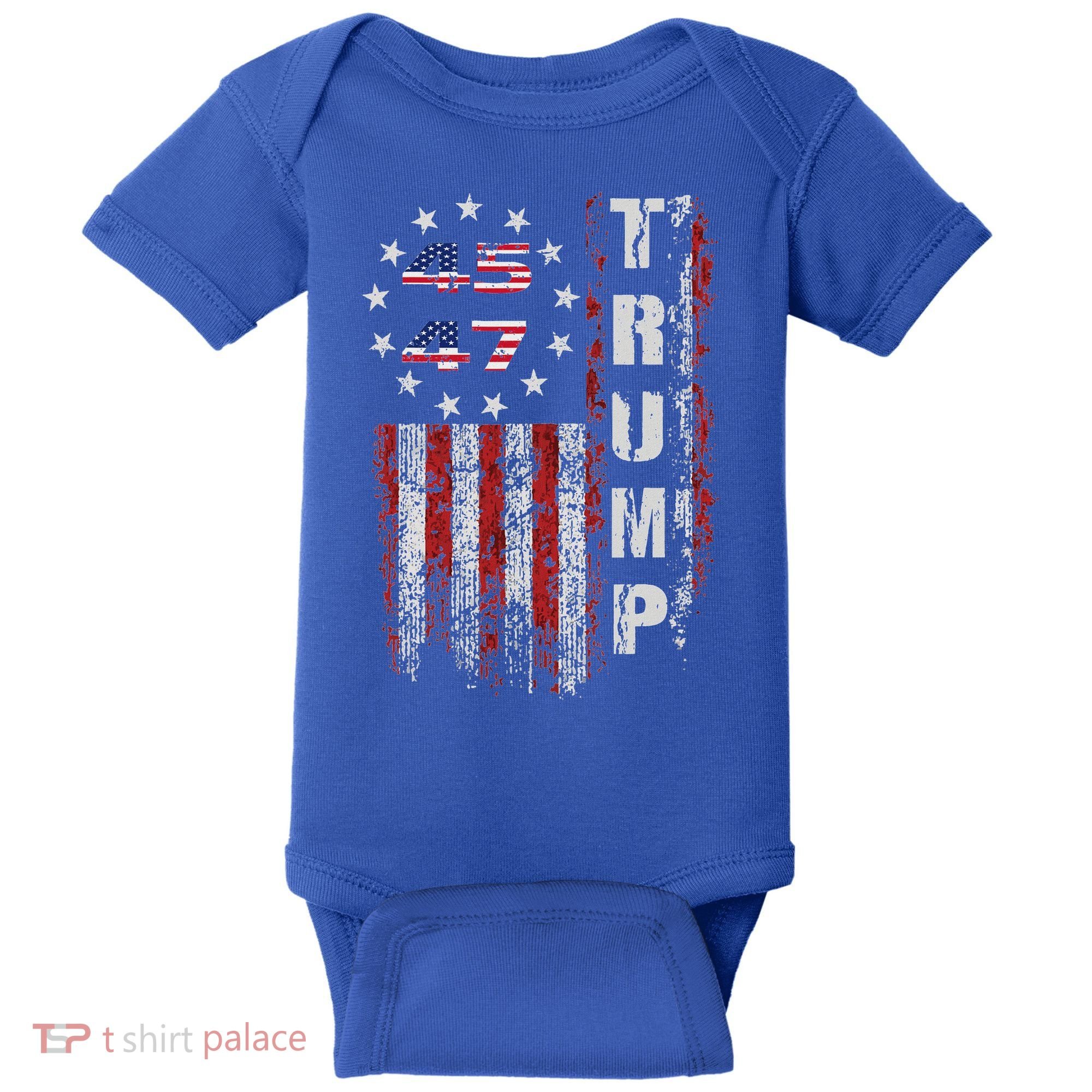 American Made Trump Merchandise Flag Trump 45 47 Baby Bodysuit