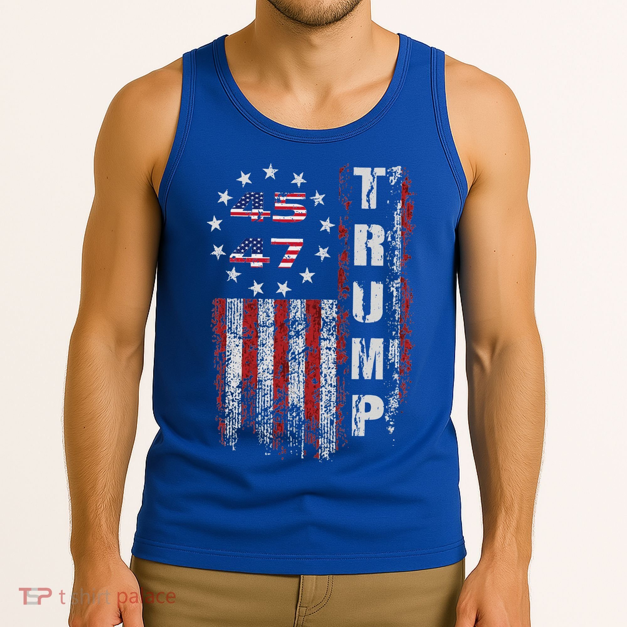 American Made Trump Merchandise Flag Trump 45 47 Tank Top