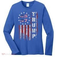 American Made Trump Merchandise Flag Trump 45 47 Women's Long Sleeve Shirt thumb 0