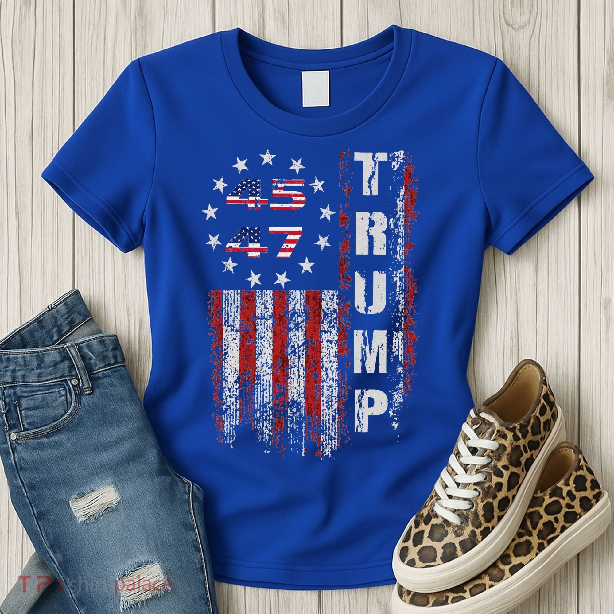 American Made Trump Merchandise Flag Trump 45 47 Women's T-Shirt