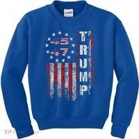 American Made Trump Merchandise Flag Trump 45 47 Kids Sweatshirt thumb 0