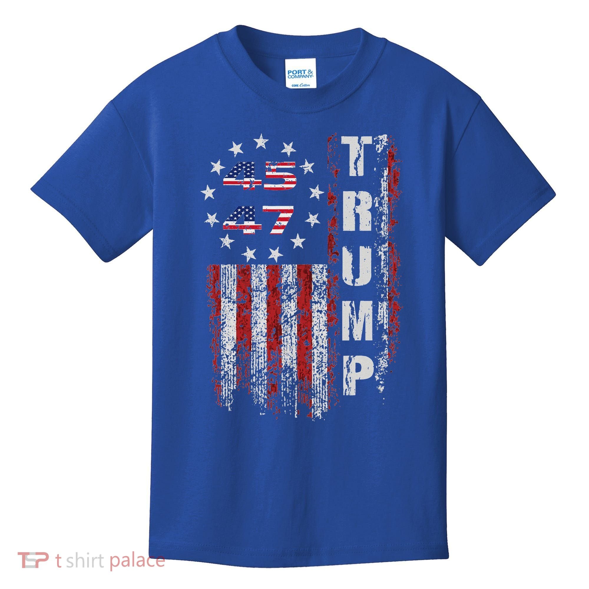 American Made Trump Merchandise Flag Trump 45 47 Kids T-Shirt