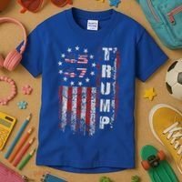 American Made Trump Merchandise Flag Trump 45 47 Kids T-Shirt thumb 3