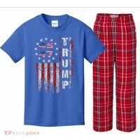 American Made Trump Merchandise Flag Trump 45 47 Kids Plaid Pajama Set thumb 0