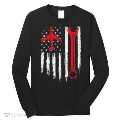Airplane Mechanic Tools Aviation Technician Plane Lover Long Sleeve Shirt