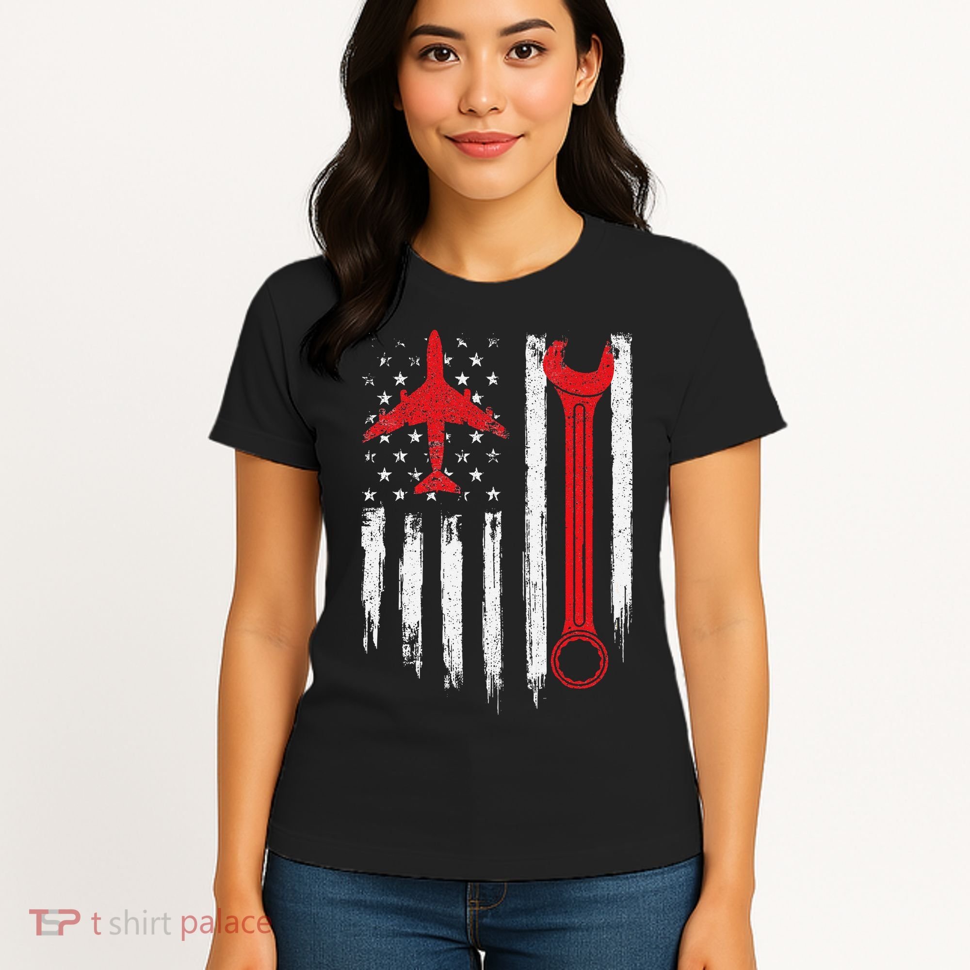 Airplane Mechanic Tools Aviation Technician Plane Lover Women's T-Shirt