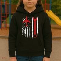 Airplane Mechanic Tools Aviation Technician Plane Lover Kids Hoodie thumb 3