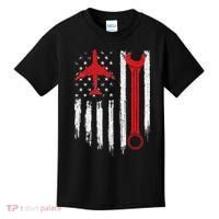 Airplane Mechanic Tools Aviation Technician Plane Lover Kids T-Shirt thumb 0