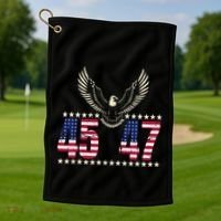 American Made Trump Merchandise Trump 45 47 Trump 2025 Golf Towel thumb 1
