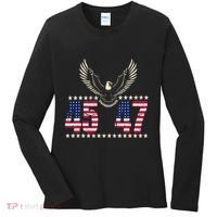 American Made Trump Merchandise Trump 45 47 Trump 2025 Women's Long Sleeve Shirt thumb 0