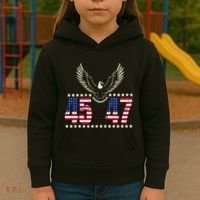 American Made Trump Merchandise Trump 45 47 Trump 2025 Kids Hoodie thumb 3
