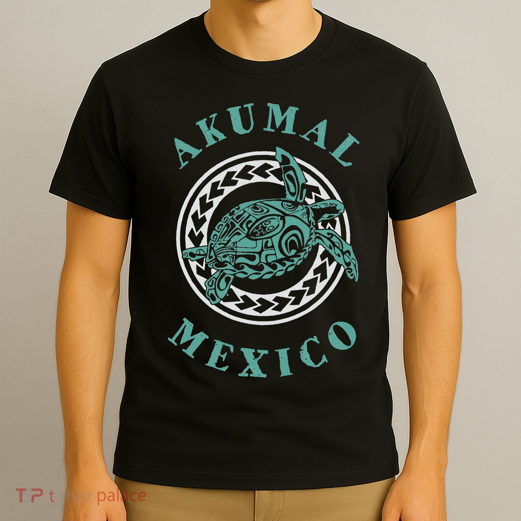 Akumal Mexico Tribal Tattoo Sea Turtle T-Shirt