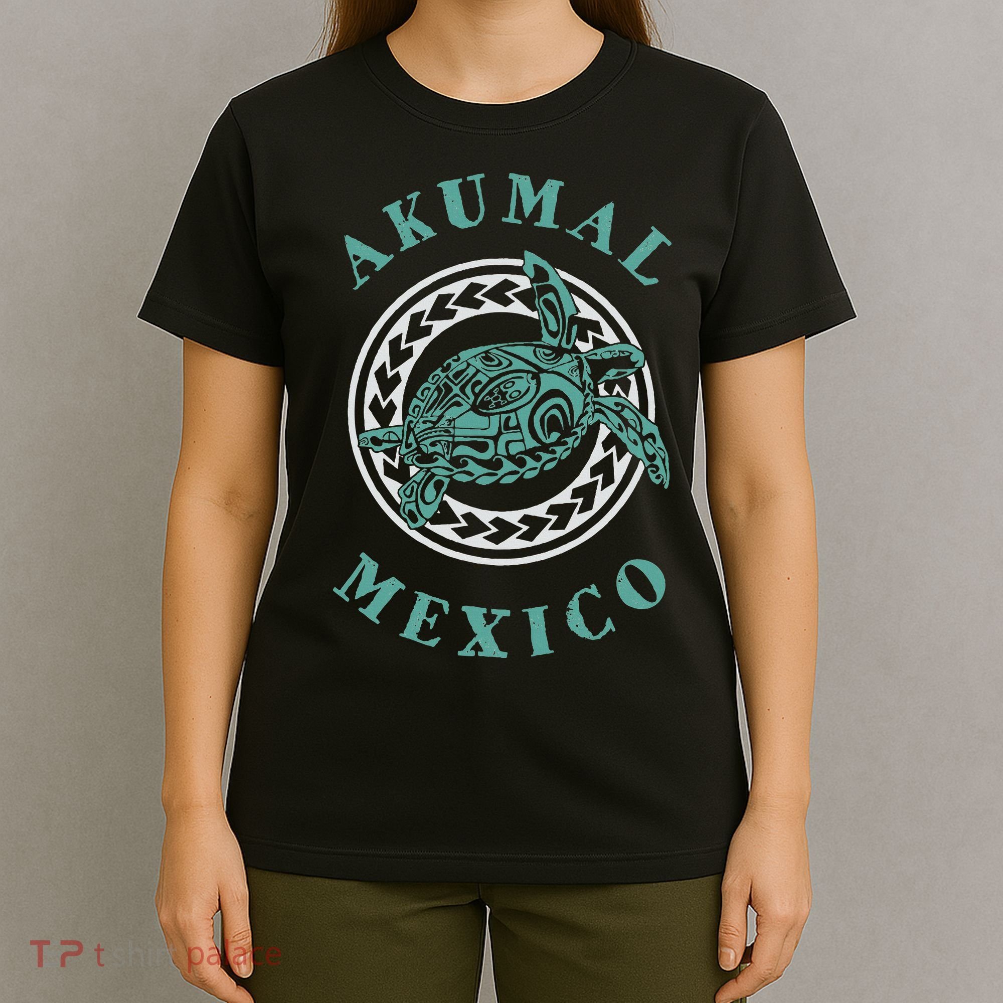 Akumal Mexico Tribal Tattoo Sea Turtle T-Shirt