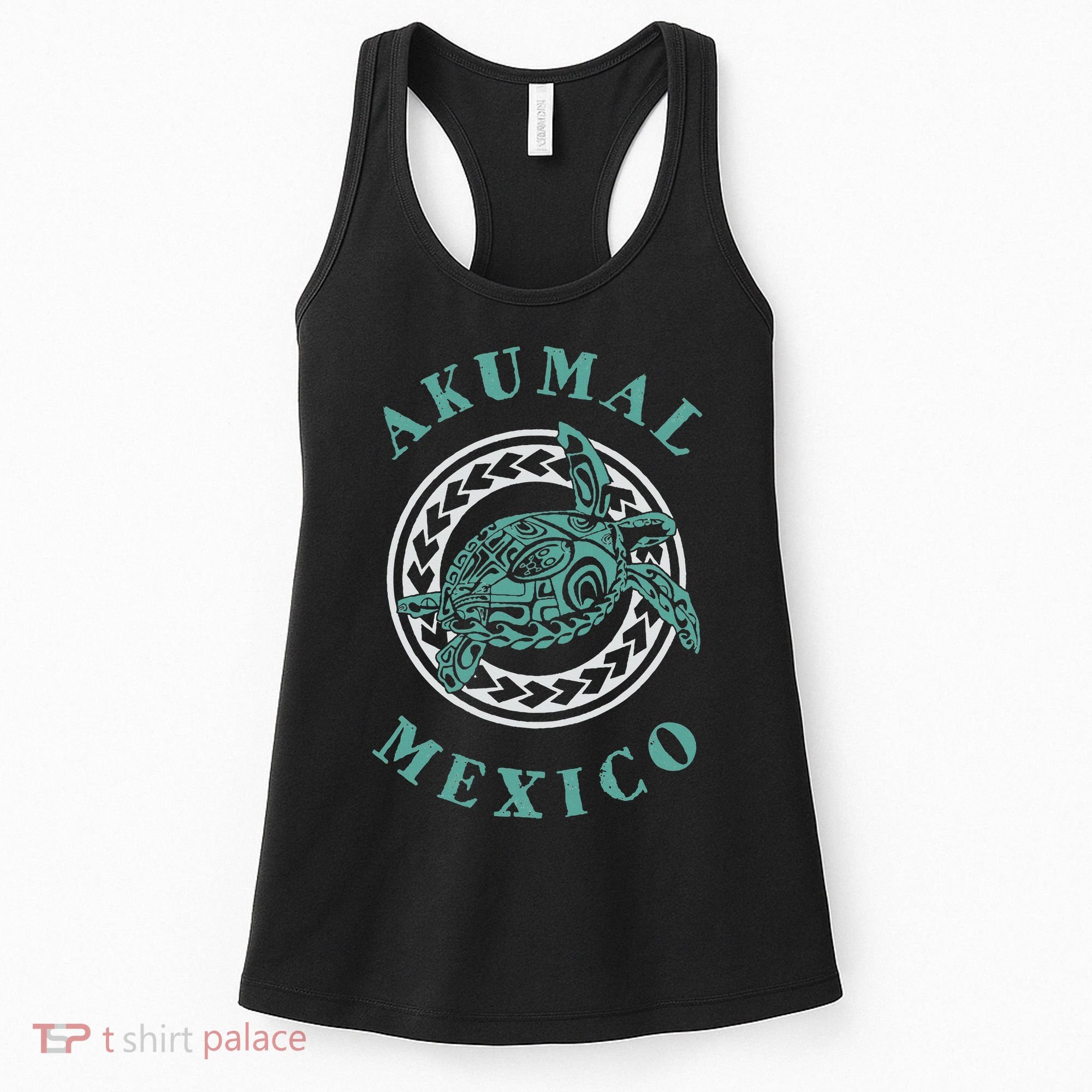 Akumal Mexico Tribal Tattoo Sea Turtle Women's Tank Top