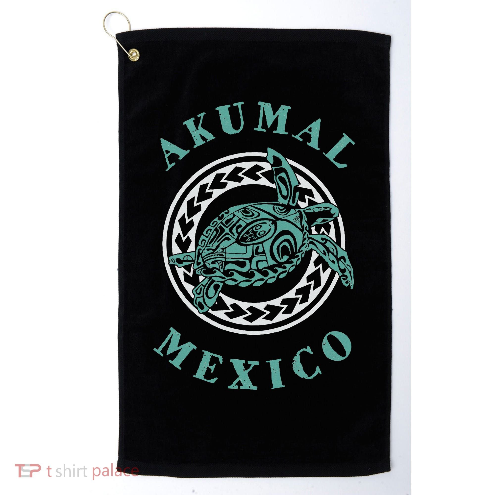 Akumal Mexico Tribal Tattoo Sea Turtle Golf Towel