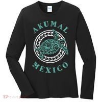 Akumal Mexico Tribal Tattoo Sea Turtle Women's Long Sleeve Shirt thumb 0