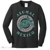 Akumal Mexico Tribal Tattoo Sea Turtle Kids Long Sleeve Shirt thumb 0