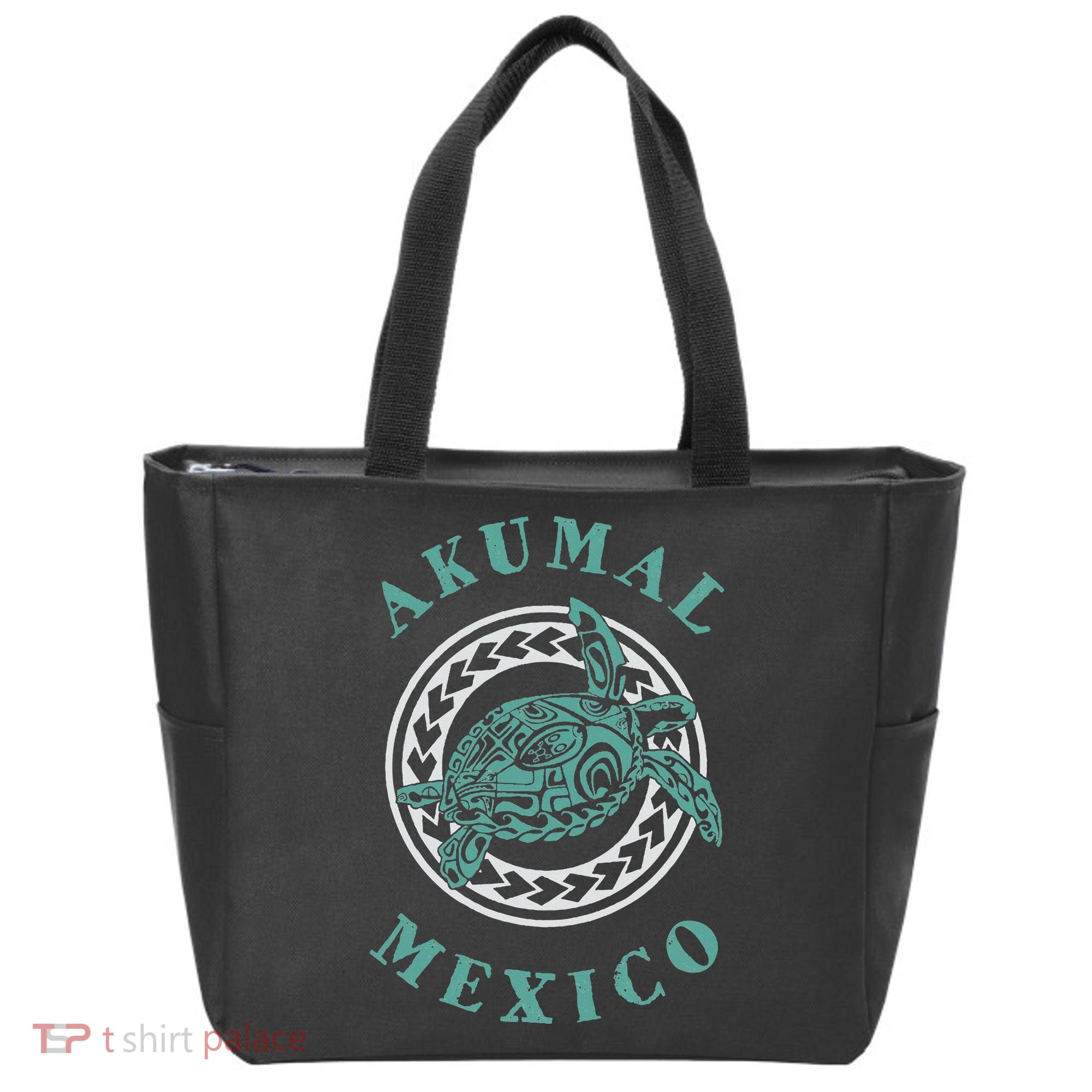 Akumal Mexico Tribal Tattoo Sea Turtle Tote Bag