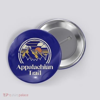 Appalachian Mountains Trail Vintage Hiking Camp Retro Gift Button