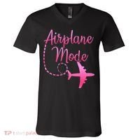 Airplane Mode Traveling Vacation For Womens V-Neck T-Shirt thumb 0