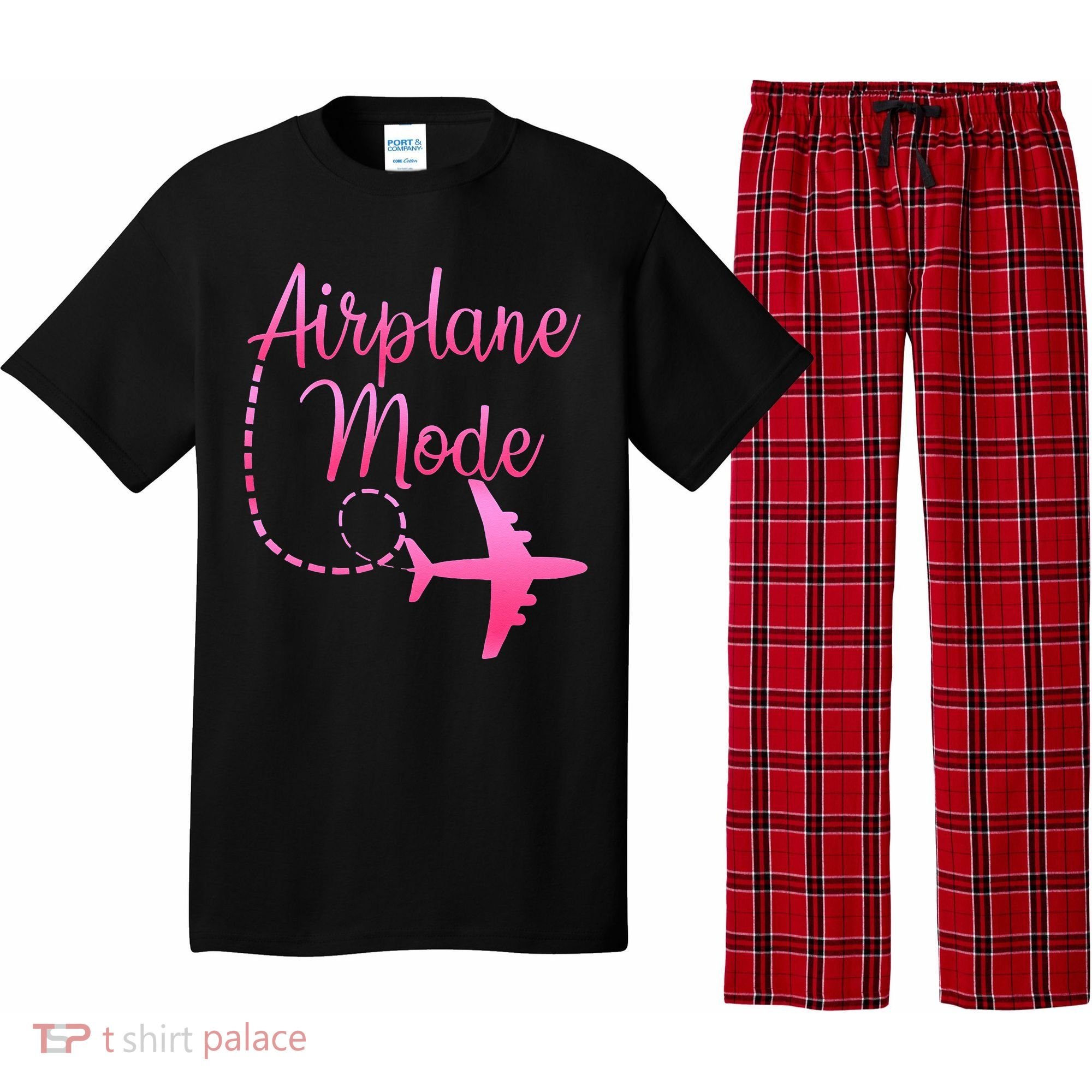 Airplane Mode Traveling Vacation For Womens Pajama Set