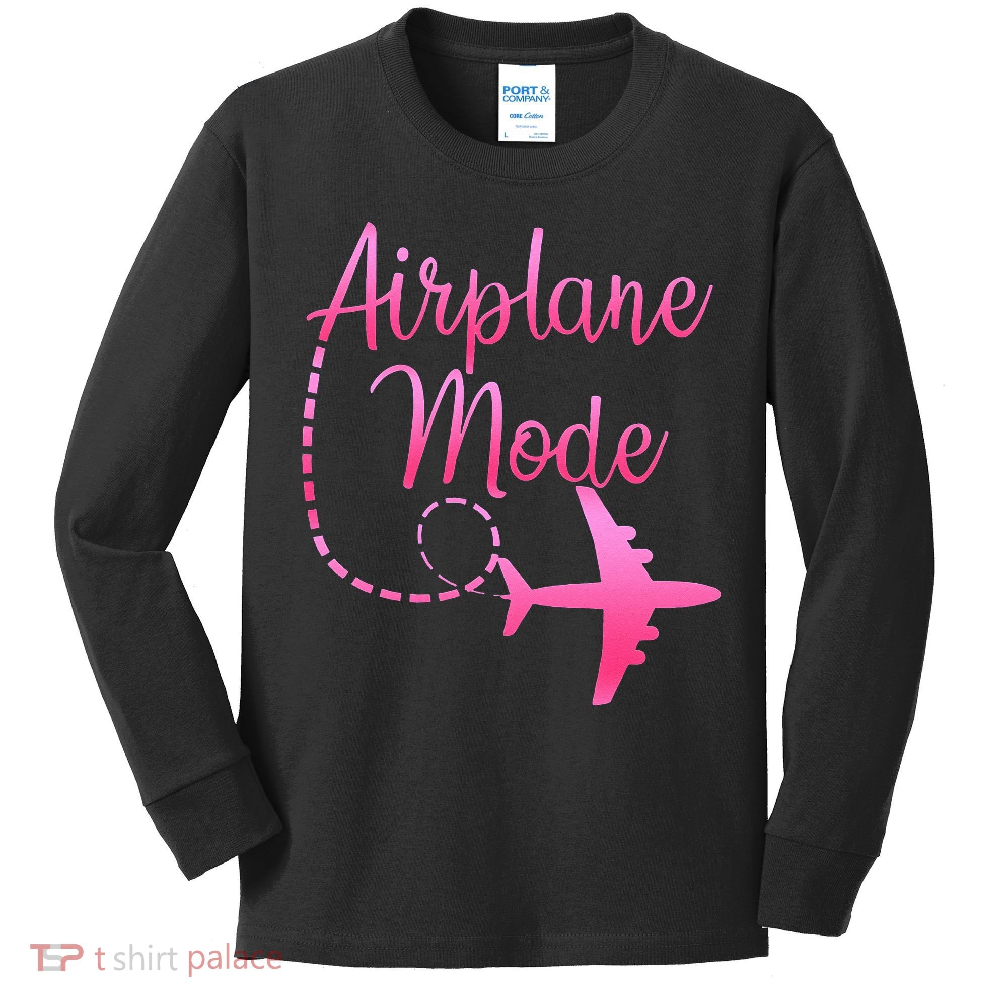 Airplane Mode Traveling Vacation For Womens Kids Long Sleeve Shirt
