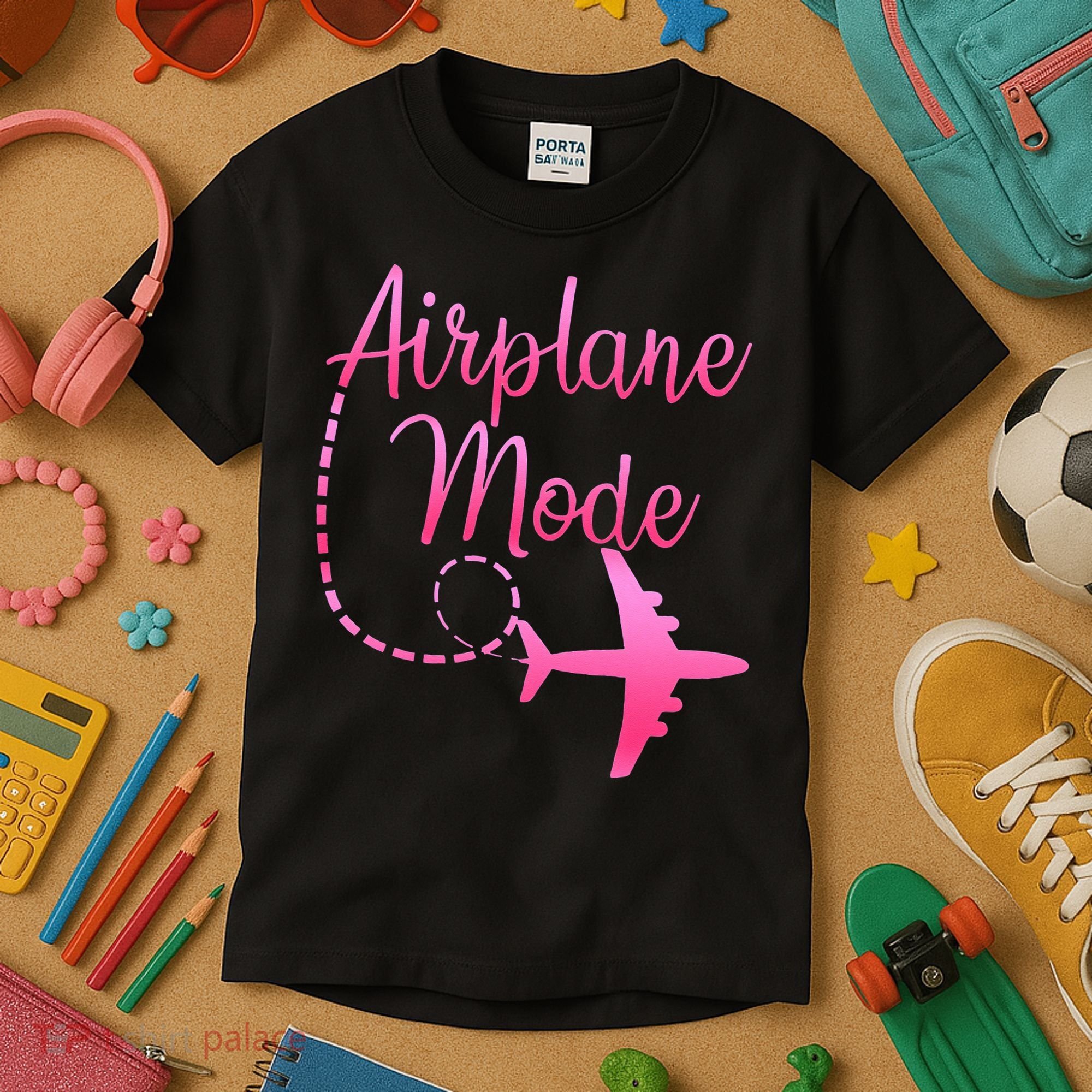 Airplane Mode Traveling Vacation For Womens Kids T-Shirt