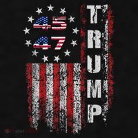 American Made Trump Merchandise Trump 45 47 Flag 2025 Ladies PosiCharge Tri-Blend Wicking Tank thumb 2