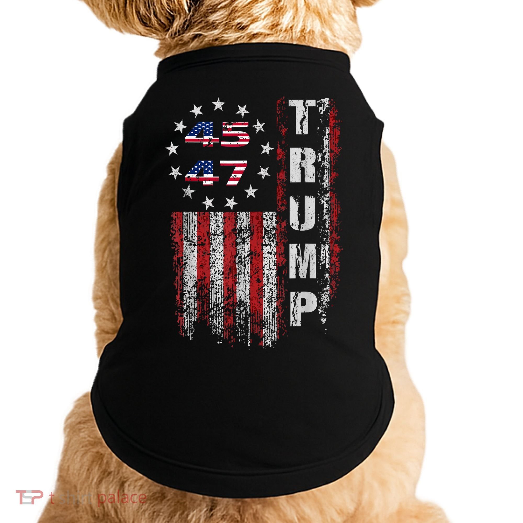 American Made Trump Merchandise Trump 45 47 Flag 2025 Doggie Tank