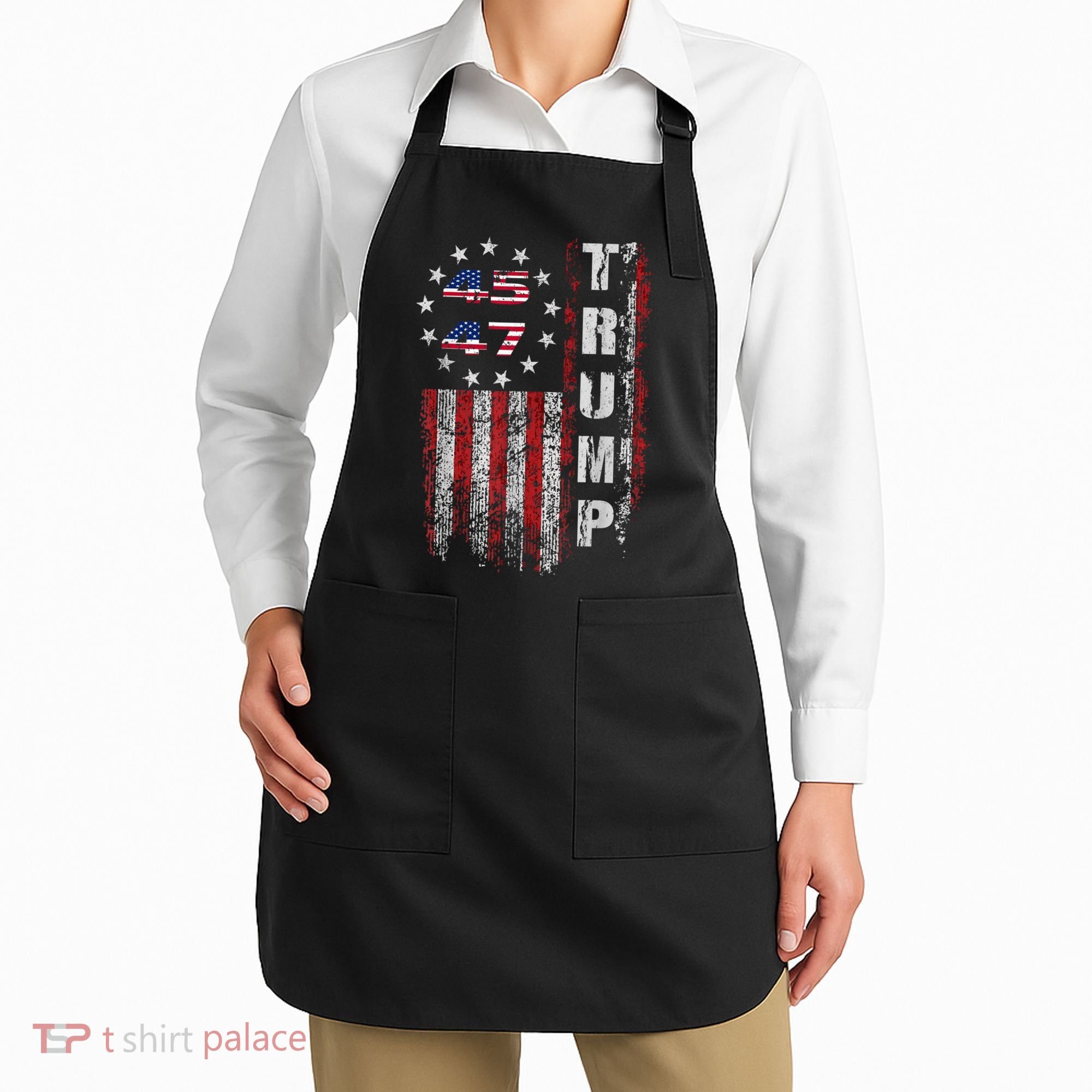 American Made Trump Merchandise Trump 45 47 Flag 2025 Apron