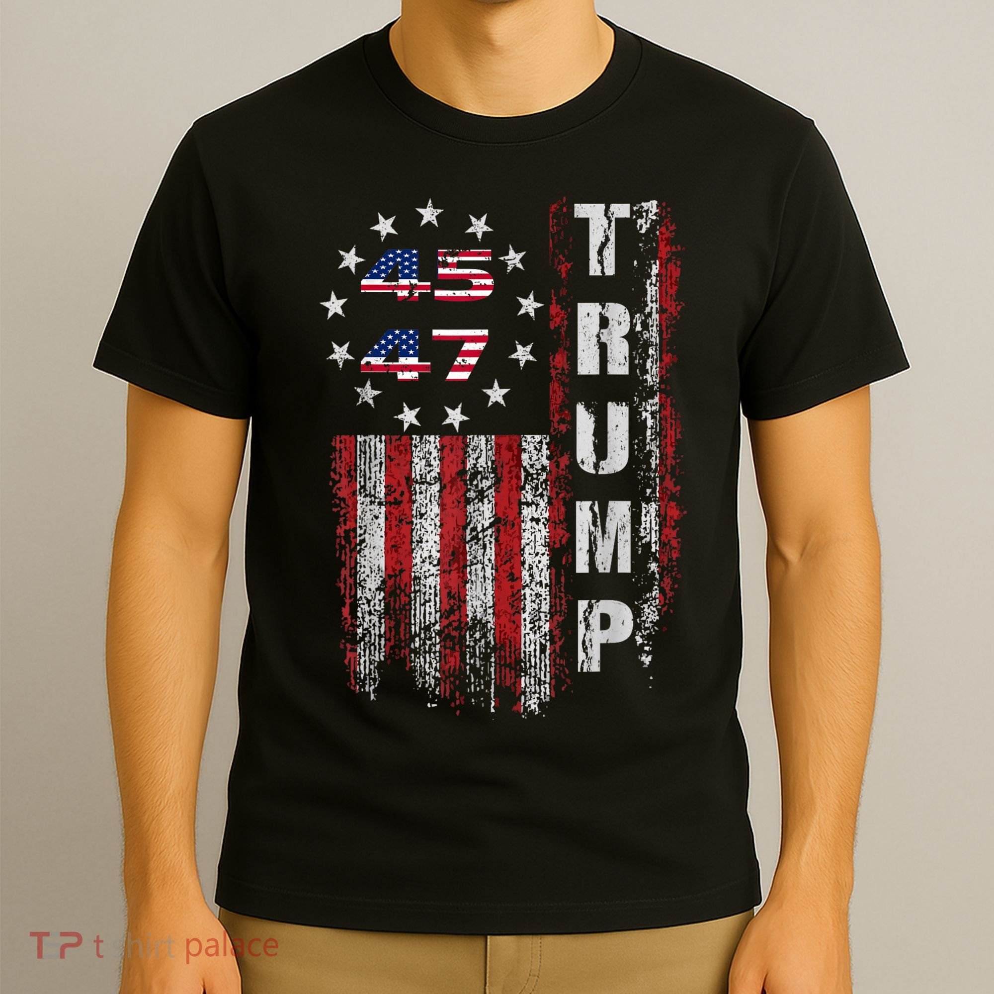 American Made Trump Merchandise Trump 45 47 Flag 2025 T-Shirt